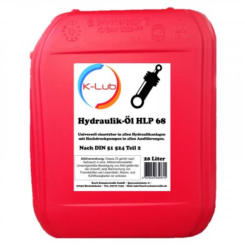 20 Liter K-Lub HLP 68 Hydraulikl | HLP68 ISO